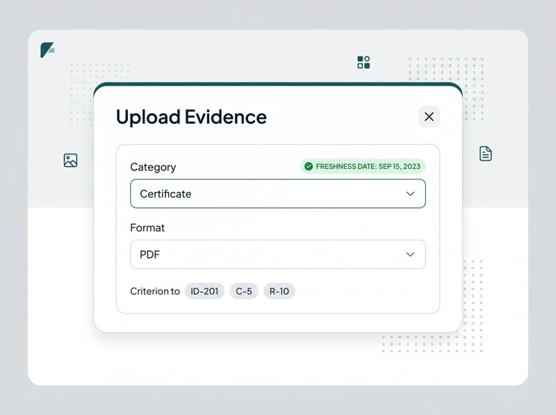 Evidence Management — structured uploads and document taxonomy
